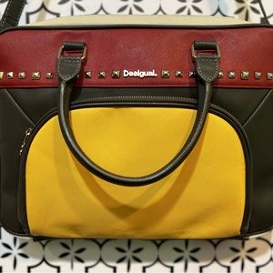 DESIGUAL ULTRA RARE COLOR BLOCK LAPTOP COMPUTER BAG